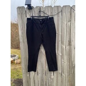 Dalia Womens XL Black Pull On Stretch Ponte Dress Pants Straight Leg D4854-E906